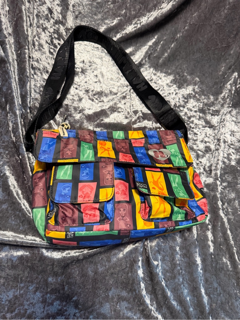 Vintage Harajuku Lovers nylon messenger crossbody from Gwen Stefani's Y2K line